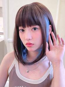 短直筒人造假髮帶劉海 - 彩色 - 查看 6