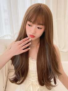 長款卷人造假髮帶劉海 - 彩色 - 查看 4