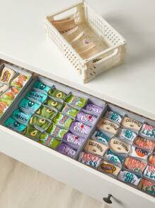 SHEIN BASIC LIVING 1 件可折疊櫥櫃衣櫃收納抽屜收納襪內衣收納隔板 24 格