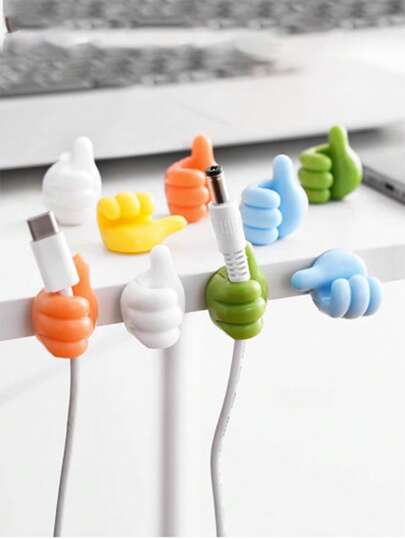 2/3入組隨機色拇指掛鉤，多功能電纜夾，線繩收納，無痕粘性，免釘掛鉤