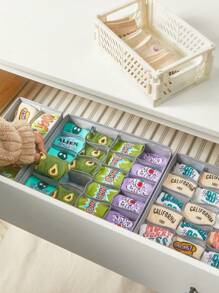 SHEIN BASIC LIVING 1 件可折疊櫥櫃衣櫃收納抽屜收納襪內衣收納隔板 24 格