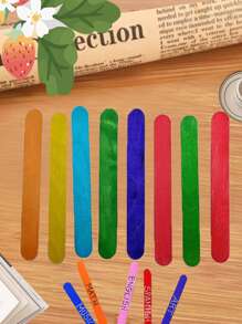 50pcs Mixed Color Wooden Stick - Multicolor - View 6