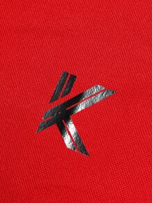 Manfinity Homme Men Letter Graphic Contrast Trim Polo Shirt - Red - View 6