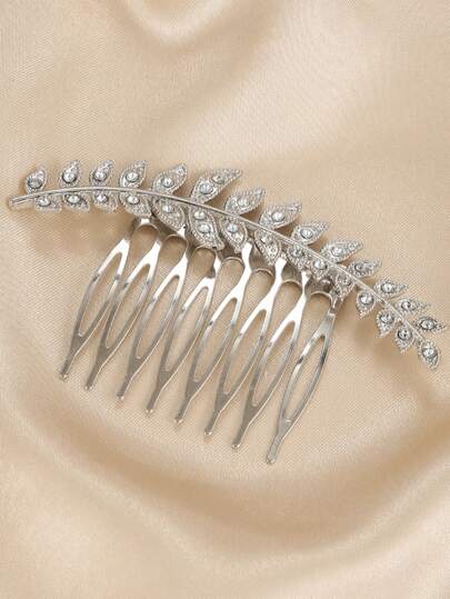 1pc Women Rhinestone Decor Glamorous Hair Comb For Wedding Elegant Tiaras Combs For Hair Side Comb, School Stuff, Hair Accessories, Head Accessories, Hair Accessories For Women, Bridal Hair Accessory, Bridesmaid