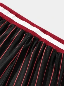 ROMWE MEN Prep Quần short lưới rộng rãi dành cho nam thời trang có sọc và in chữ cho mùa hè, trường học - Nhiều màu - Xem 5