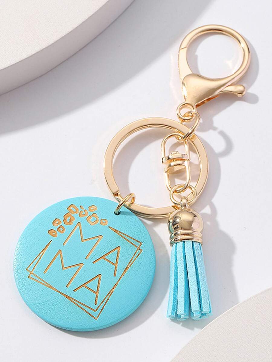 1 Vòng Nữ & Tua Rua Trang Trí Móc Khóa Bohemian Cho Ngày Của Mẹ - Màu xanh nhạt - Xem 1