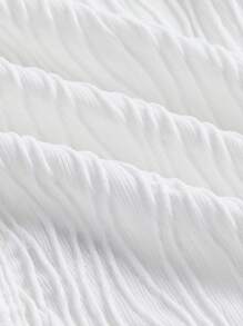 SHEIN EZwear Letter Patched Detail Crop Tank Top - White - View 4