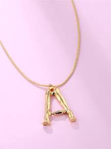 1入組時尚字母墜飾項鍊適合女士日常裝飾銅首飾類