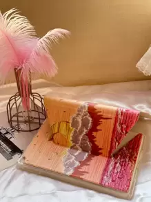 Ốp PU chống rơi họa tiết mặt trăng và đám mây Tương thích với iPad - Màu vàng - Xem 4