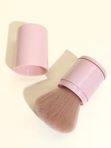 1pc Retractable Powder Brush - Pink - View 2