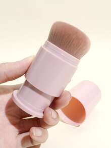 1pc Retractable Powder Brush - Pink - View 4