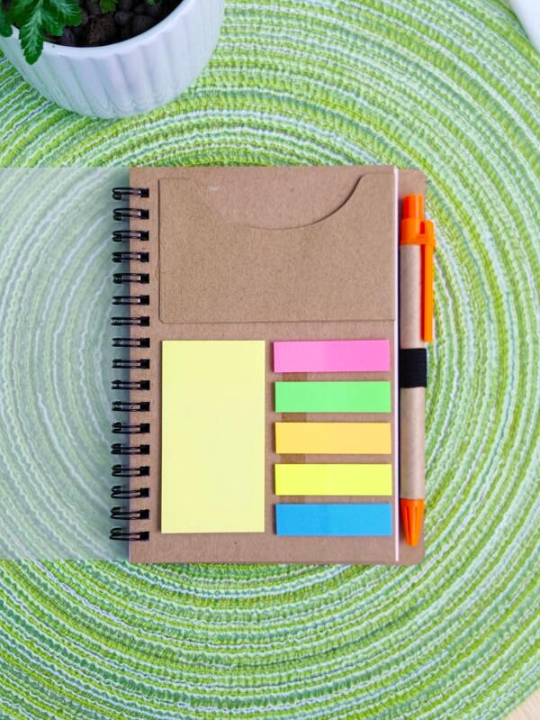 1pc Solid Color Notebook With Sticky Note, Simple Multi-purpose Journal Notebook For School Student, Office