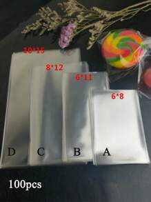 100 个透明平开顶糖果袋饼干包装袋婚礼派对糖果棒棒糖 OPP 塑料袋小礼品袋学校用品食品袋食品盒适用于糖果巧克力饼干等。