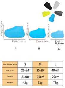 1pair Solid Waterproof Rain Boots Cover - Yellow - View 2