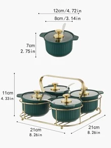 1套 4 合 1 香料罐，帶勺子，廚房調味容器