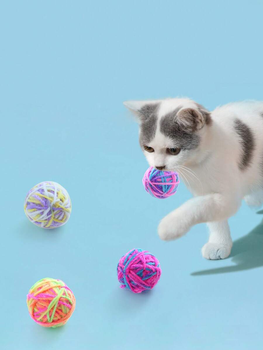 1pc Màu sắc ngẫu nhiên dễ thương bóng sợi mèo người yêu và mèo mẹ đồ chơi tình yêu