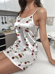 Váy ngủ & áo ngủ Nữ Rau quả Dễ thương - trắng - Xem 4