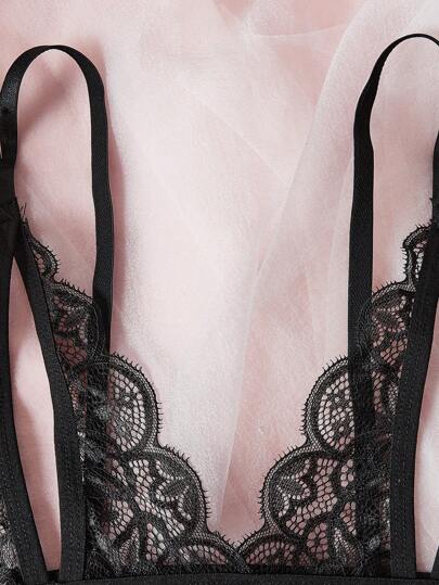 SpicyHot Bloemen Kanten Scallop Lingerie Set, Baddie Look view 5