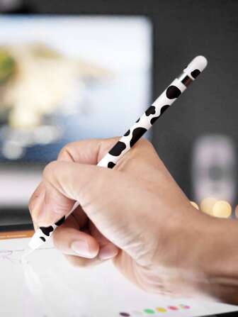 3入組奶牛圖案貼紙適用於Apple Pencil