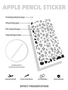 3入組奶牛圖案貼紙適用於Apple Pencil - 彩色 - 查看 5