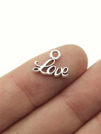40pcs 13x10mm Love Word Charm For Jewelry Making