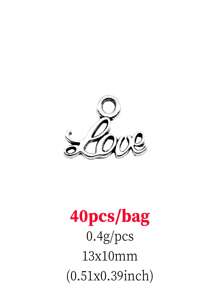 40pcs 13x10mm Heart Shape Pendant, For Jewelry Making - Ancient Silver - View 3