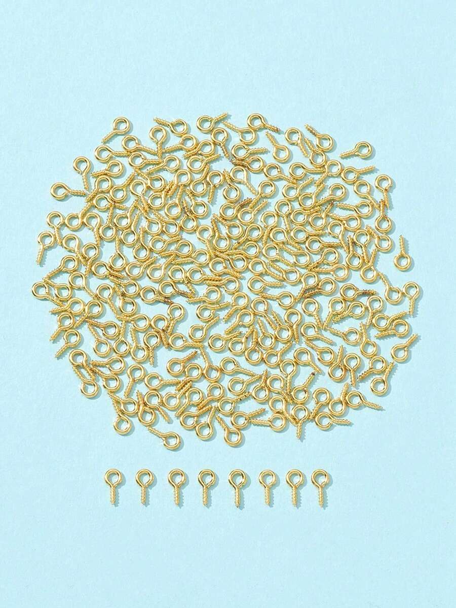 200入組/套螺絲眼睛適用於珠寶製作 - 金黃色 - 查看 1