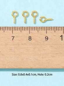 200入組/套螺絲眼睛適用於珠寶製作 - 金黃色 - 查看 4