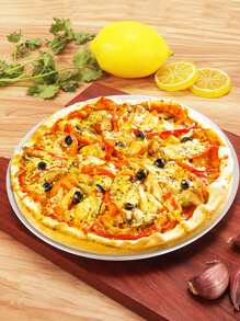 1pc Stainless Steel Pizza Pan - Silver - View 2