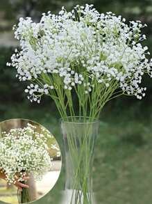 1pc 3-branches Artificial Baby's Breath Flower - White - View 2