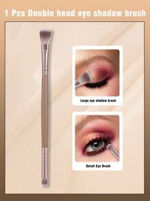 1pc Double-ended Eyeshadow Brush - Multicolor - View 1