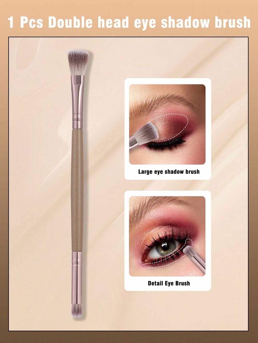 1pc Double-ended Eyeshadow Brush - Multicolor - View 1