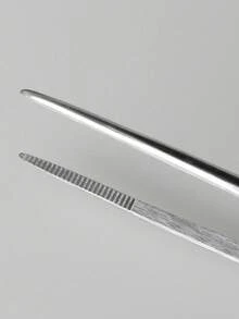 1pc Stainless Steel Food Tweezer - Silver - View 3