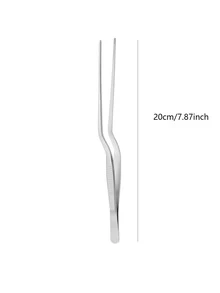 1pc Stainless Steel Food Tweezer - Silver - View 6