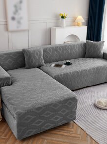 1 tấm bọc ghế sofa co giãn Jacquard - Màu xám đen - Xem 2
