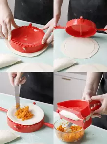 1pc Large Red Plastic Dumpling Mold, Pastry Pressure Mold, Suitable For Baking Tools