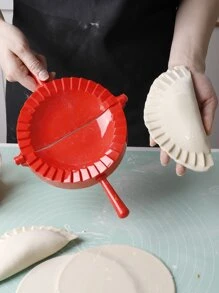 1pc Large Red Plastic Dumpling Mold, Pastry Pressure Mold, Suitable For Baking Tools