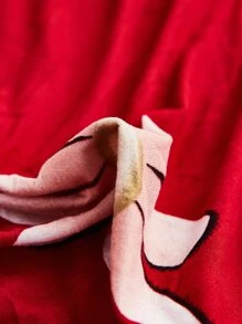 1入組花卉印花彈力沙發套無填充物家用柔軟滌綸沙發套 - 紅色 - 查看 7