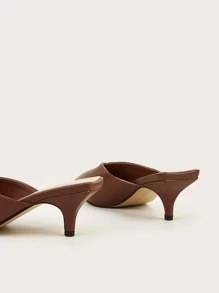 Frauen Pumps mit spitzer Zehenpartie, Maultier Elegant Outdoor - Kaffeebraun - Übersicht 3