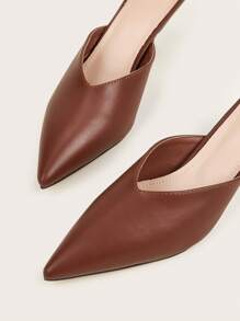 Frauen Pumps mit spitzer Zehenpartie, Maultier Elegant Outdoor - Kaffeebraun - Übersicht 5
