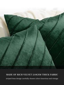 1入組素色素色深綠色靠墊套無填充物柔軟彈力家用抱枕套 - 墨綠色 - 查看 6