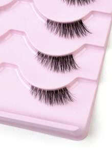 5pairs 10 MM Cat Eye False Eyelashes - Black - View 7