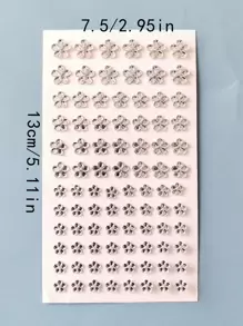 1入組花卉設計水鑽什錦貼紙簡單DIY工藝多用途貼紙手冊拼貼卡片裝飾 - 白色 - 查看 3