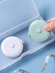 1 pieza Cinta métrica redonda de unicolor, cinta métrica suave y portátil simple para medir tela, regla, reglas - verde menta - Ver 4