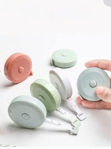 1 pieza Cinta métrica redonda de unicolor, cinta métrica suave y portátil simple para medir tela, regla, reglas - verde menta - Ver 2