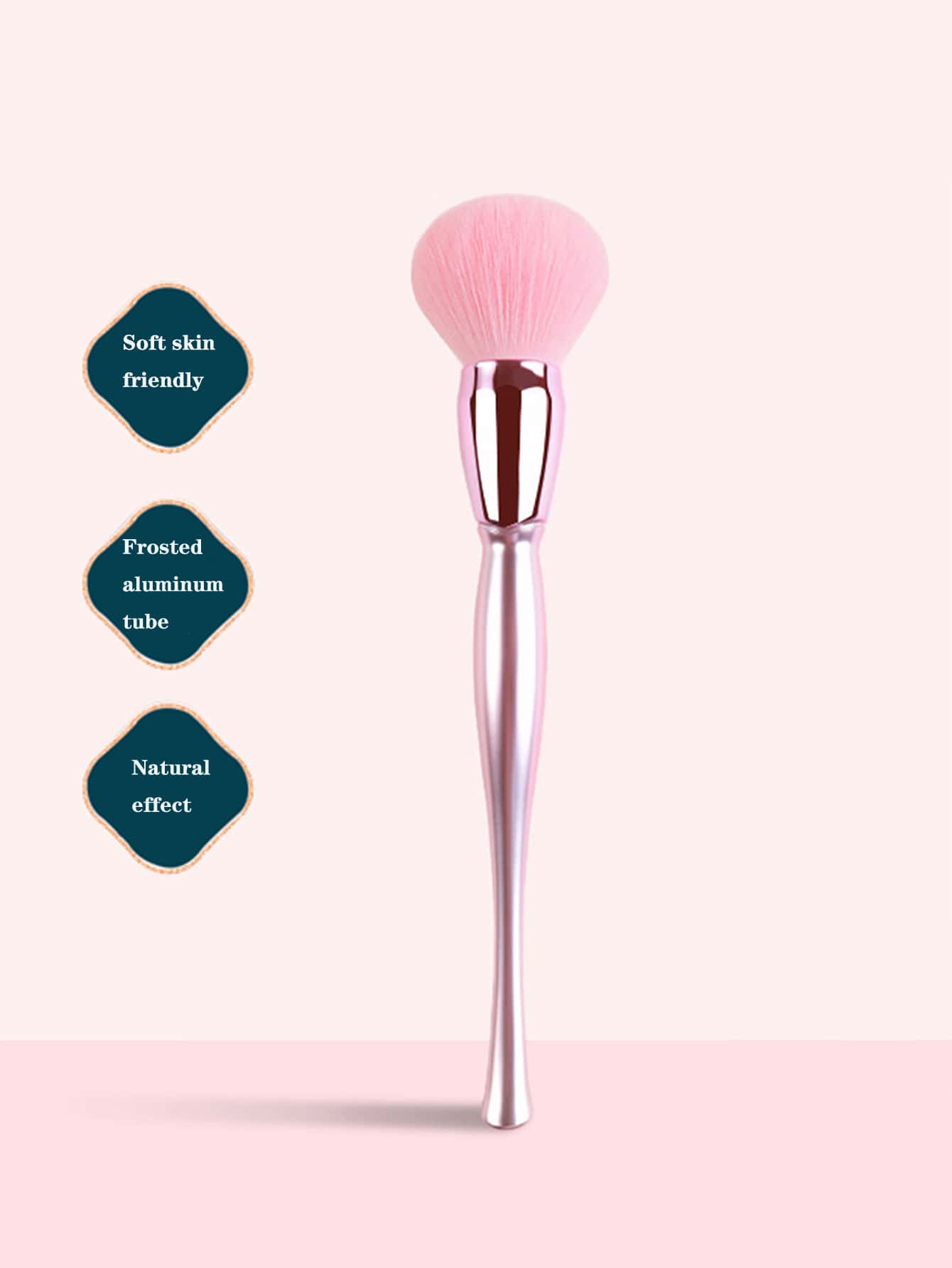 1pc Plating Blush Brush - Pink - View 1