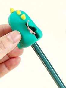 1入組恐龍形狀迷你卷筆刀創意便攜式基礎卷筆刀適合學生辦公室 - 橄欖綠 - 查看 3