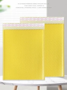 20pcs Solid Color Self-adhesive Bubble Mailer Bag, Simple Waterproof Packing Bag For Home, Office, School - Yellow - View 1