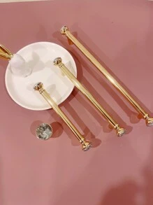 1 Ngăn Kéo Hợp Kim Kẽm Kéo, Tay Cầm Ngăn Kéo Trang Trí Bằng Kim Cương Giả Bắc Âu Cho Gia Đình - Vàng - Xem 6