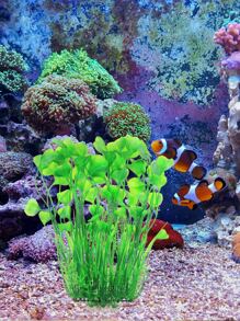 1pc Artificial Aquatic Plant Fish Tank Ornament - Green - View 1